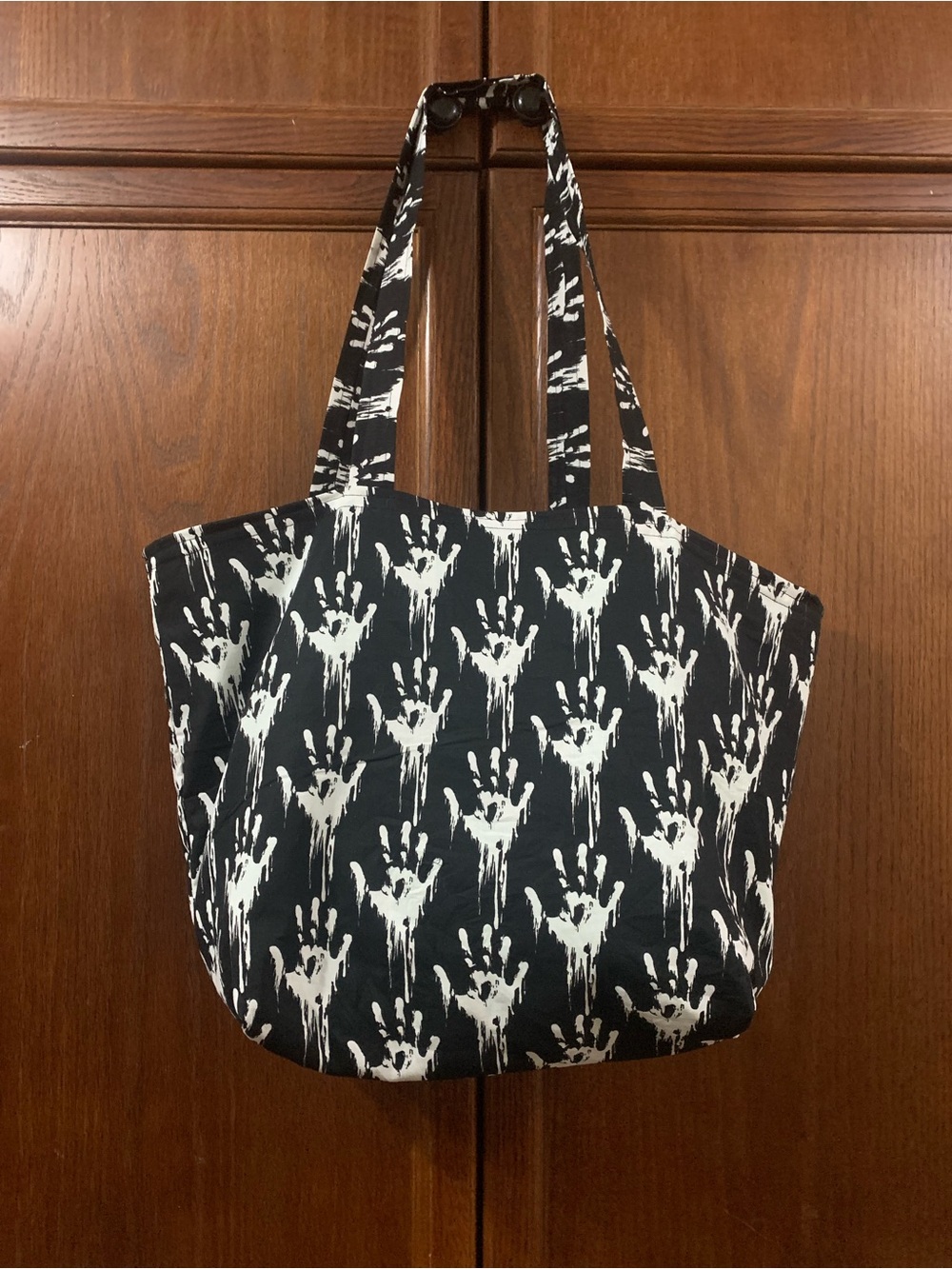 Black & White Handprint Canvas Tote Bag